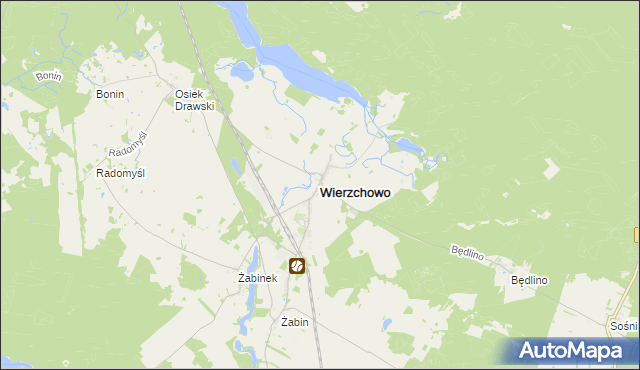 mapa Wierzchowo powiat drawski, Wierzchowo powiat drawski na mapie Targeo