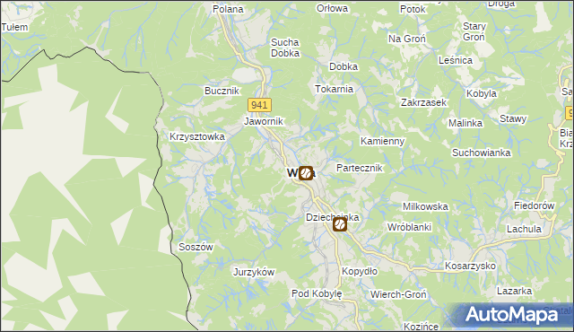mapa Wisła, Wisła na mapie Targeo