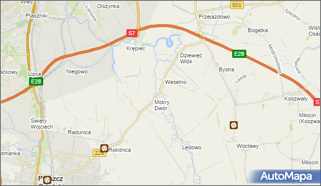 mapa Wiślina, Wiślina na mapie Targeo