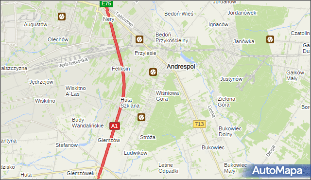 mapa Wiśniowa Góra, Wiśniowa Góra na mapie Targeo