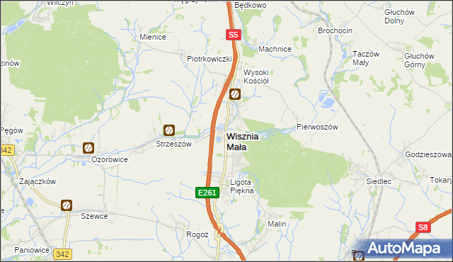 mapa Wisznia Mała, Wisznia Mała na mapie Targeo