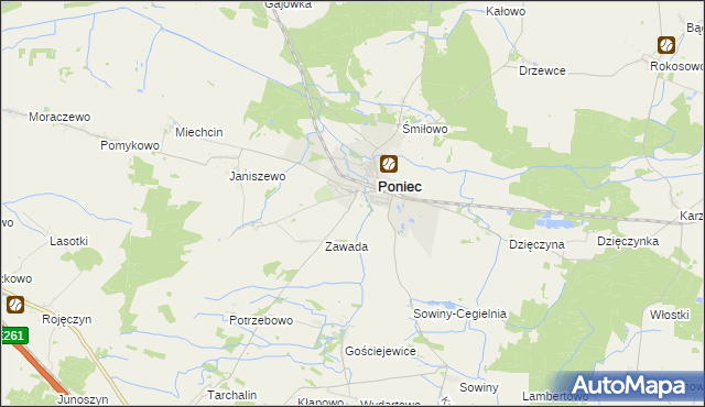 mapa Wydawy gmina Poniec, Wydawy gmina Poniec na mapie Targeo