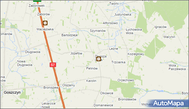 mapa Zbrosza Duża, Zbrosza Duża na mapie Targeo