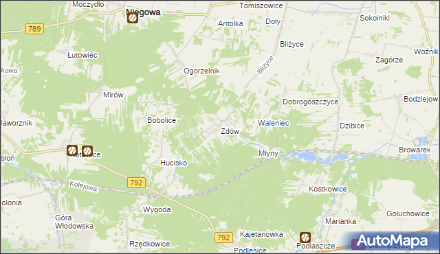 mapa Zdów, Zdów na mapie Targeo