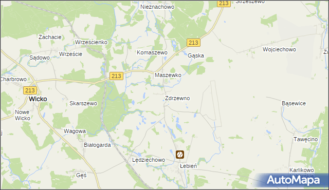 mapa Zdrzewno, Zdrzewno na mapie Targeo