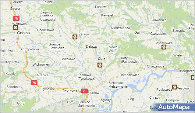 mapa Złota gmina Czchów, Złota gmina Czchów na mapie Targeo