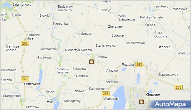 mapa Złotków, Złotków na mapie Targeo