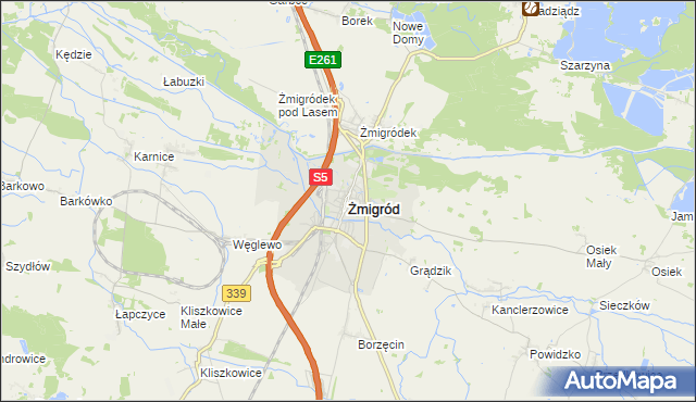 mapa Żmigród, Żmigród na mapie Targeo