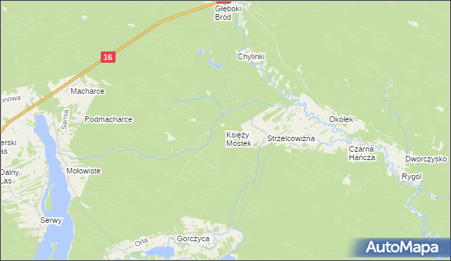 mapa Księży Mostek, Księży Mostek na mapie Targeo