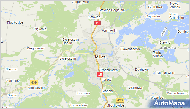 mapa Milicz, Milicz na mapie Targeo