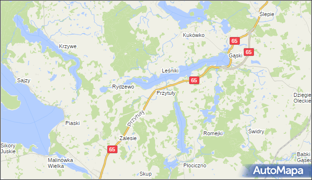 mapa Przytuły gmina Ełk, Przytuły gmina Ełk na mapie Targeo