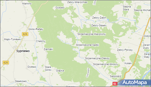 mapa Strzemieczne-Sędki, Strzemieczne-Sędki na mapie Targeo