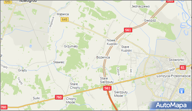 mapa Bożenica, Bożenica na mapie Targeo