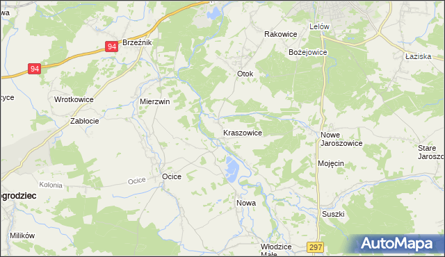 mapa Kraszowice, Kraszowice na mapie Targeo