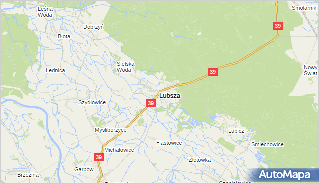 mapa Lubsza powiat brzeski, Lubsza powiat brzeski na mapie Targeo