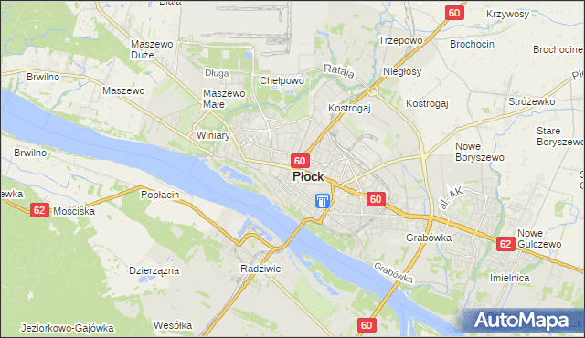 mapa Płock, Płock na mapie Targeo