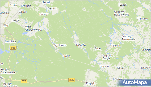 mapa Toporów gmina Cmolas, Toporów gmina Cmolas na mapie Targeo