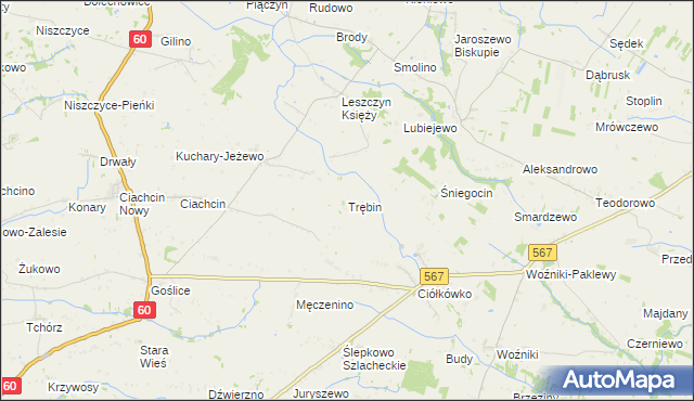 mapa Trębin, Trębin na mapie Targeo