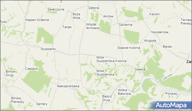 mapa Wola Studzieńska-Kolonia, Wola Studzieńska-Kolonia na mapie Targeo