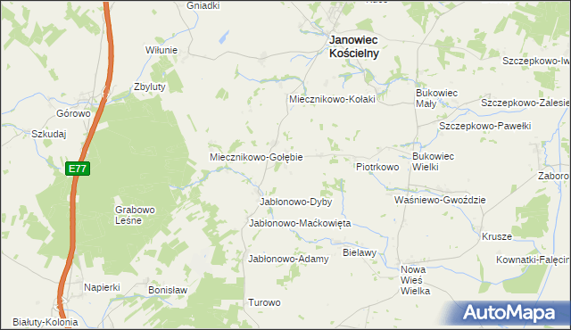 mapa Żabino-Gąsiory, Żabino-Gąsiory na mapie Targeo