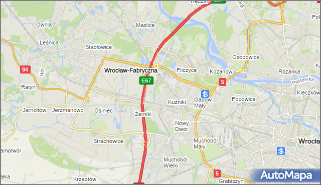 mapa Fabryczna, Fabryczna na mapie Targeo