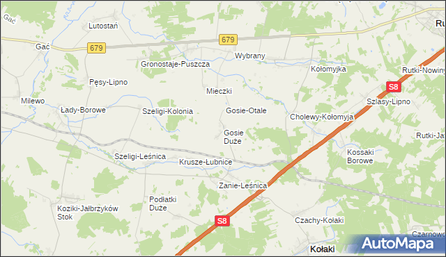 mapa Gosie Duże, Gosie Duże na mapie Targeo