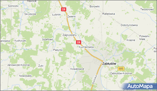 mapa Kucharówka, Kucharówka na mapie Targeo