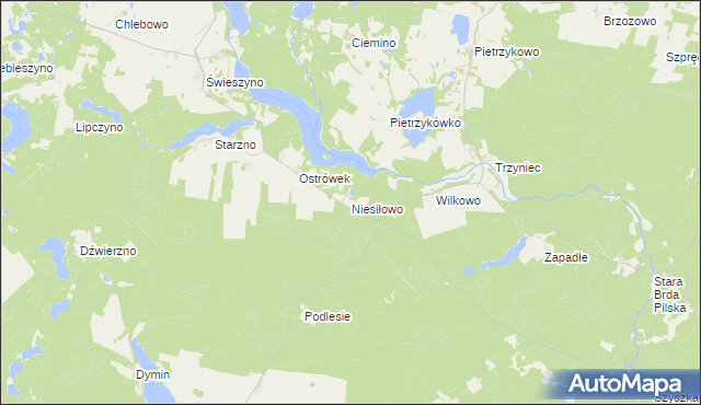 mapa Niesiłowo, Niesiłowo na mapie Targeo