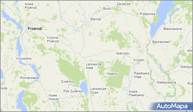 mapa Olszanka gmina Przerośl, Olszanka gmina Przerośl na mapie Targeo