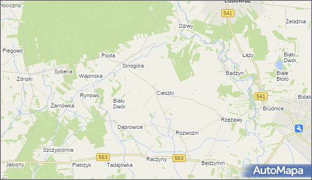 mapa Cieszki, Cieszki na mapie Targeo