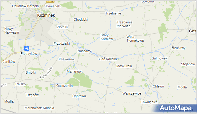 mapa Gać Kaliska, Gać Kaliska na mapie Targeo