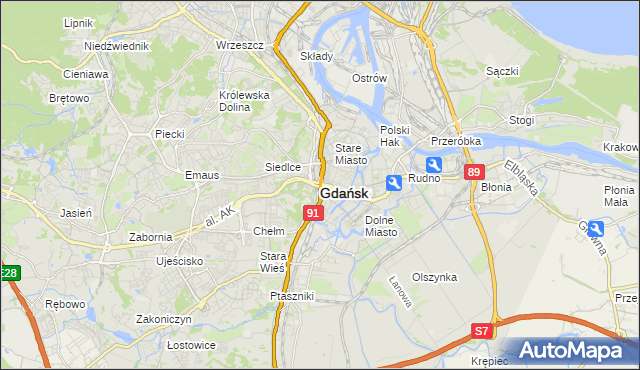 mapa Gdańska, Gdańsk na mapie Targeo