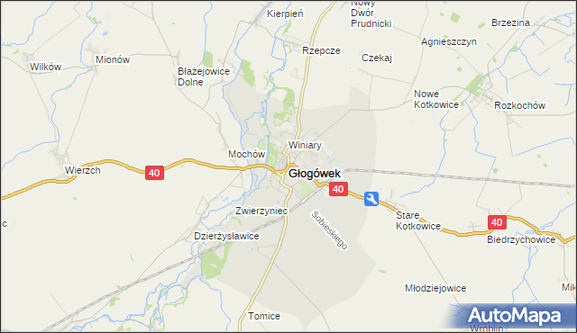 mapa Głogówek, Głogówek na mapie Targeo