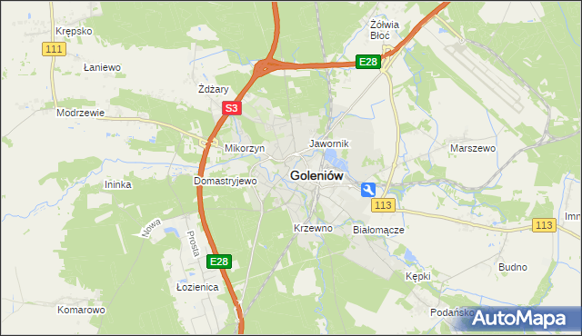 mapa Goleniów, Goleniów na mapie Targeo