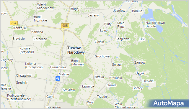 mapa Grochowe, Grochowe na mapie Targeo