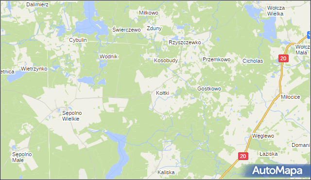 mapa Kołtki, Kołtki na mapie Targeo