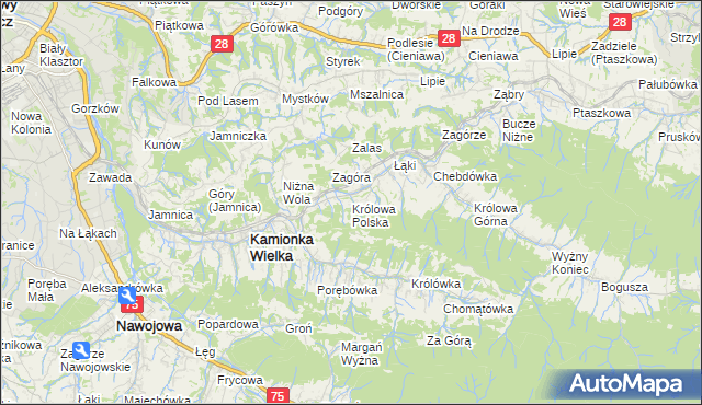 mapa Królowa Polska, Królowa Polska na mapie Targeo