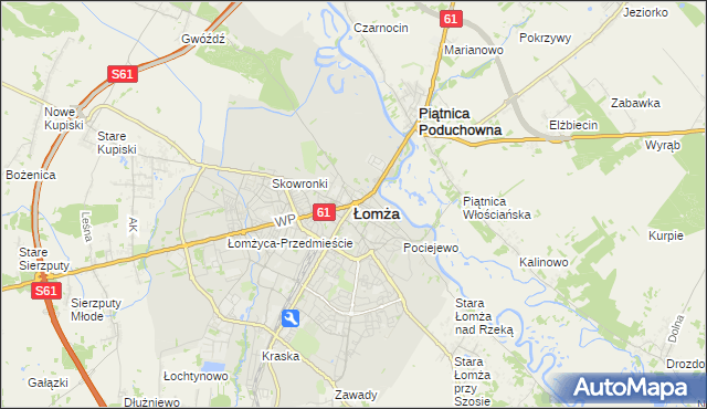 mapa Łomży, Łomża na mapie Targeo
