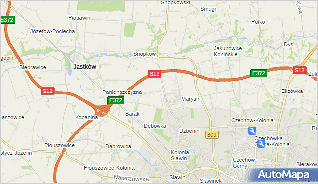 mapa Natalin gmina Jastków, Natalin gmina Jastków na mapie Targeo