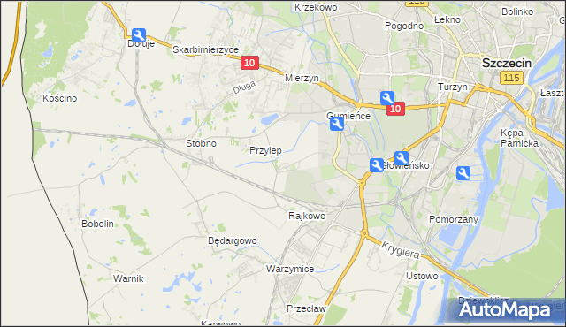 mapa Ostoja gmina Kołbaskowo, Ostoja gmina Kołbaskowo na mapie Targeo