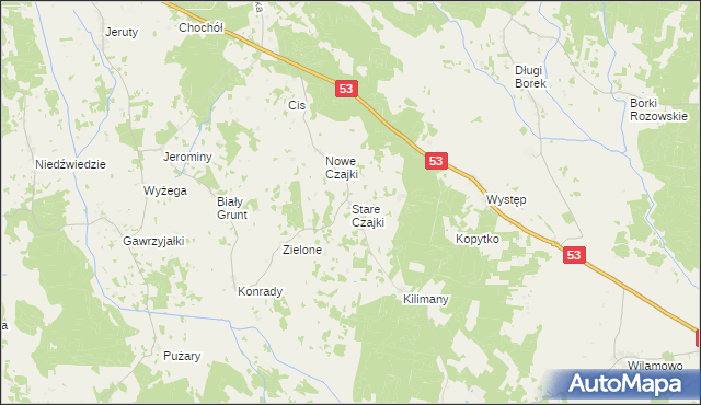 mapa Stare Czajki, Stare Czajki na mapie Targeo