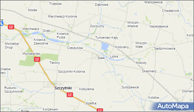 mapa Staw gmina Szczytniki, Staw gmina Szczytniki na mapie Targeo
