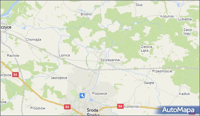 mapa Szczepanów gmina Środa Śląska, Szczepanów gmina Środa Śląska na mapie Targeo