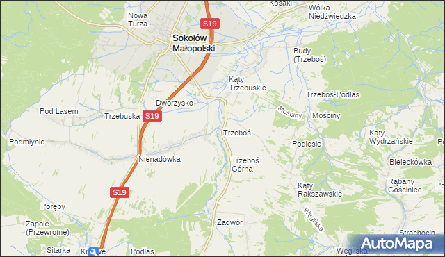 mapa Trzeboś, Trzeboś na mapie Targeo