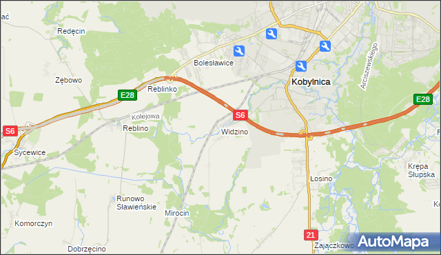 mapa Widzino, Widzino na mapie Targeo