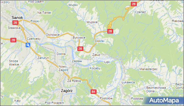 mapa Załuż, Załuż na mapie Targeo