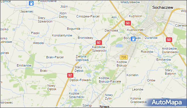 mapa Antoniew gmina Nowa Sucha, Antoniew gmina Nowa Sucha na mapie Targeo