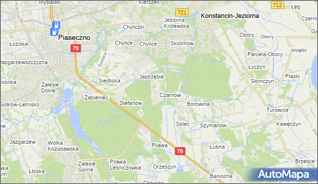 mapa Czarnów gmina Konstancin-Jeziorna, Czarnów gmina Konstancin-Jeziorna na mapie Targeo