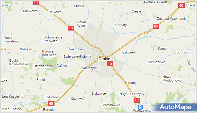 mapa Drobin, Drobin na mapie Targeo