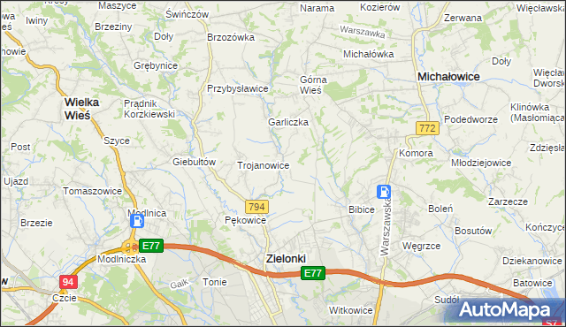 mapa Garlica Murowana, Garlica Murowana na mapie Targeo